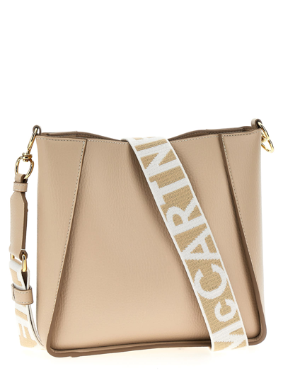 Shop Stella Mccartney Logo Shoulder Bag In Beige