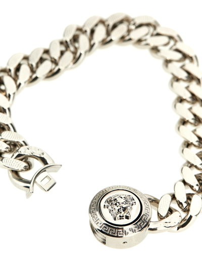 Shop Versace Medusa Bracelet In Silver
