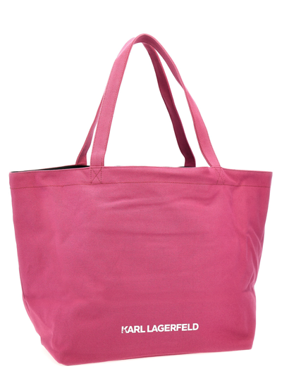 Shop Karl Lagerfeld K/ikonic 2.0 Shopping Bag In Fuchsia