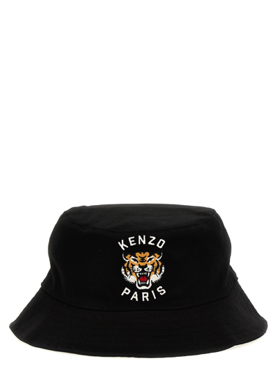 Shop Kenzo Reversible Logo Bucket Hat In Black