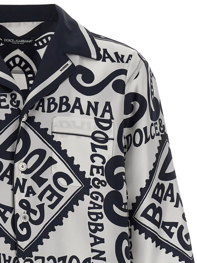 Shop Dolce & Gabbana Marina Shirt In White/black