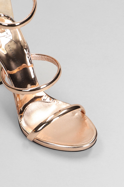 Shop Giuseppe Zanotti Harmony Sandals In Copper Patent Leather In Gold