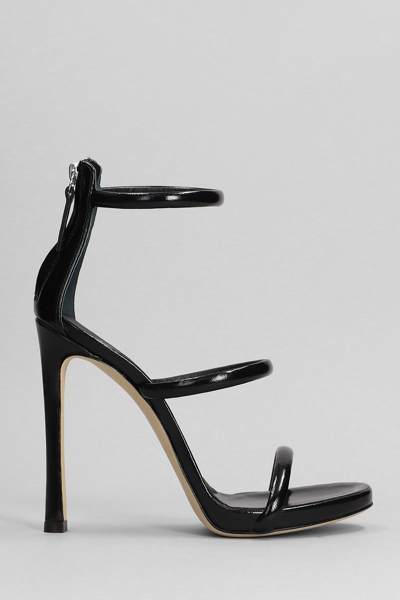 Shop Giuseppe Zanotti Harmony Sandals In Black Patent Leather