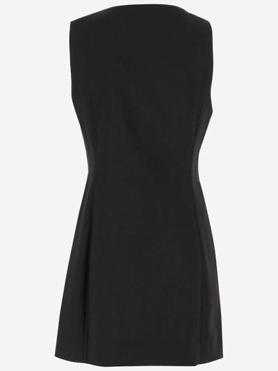 Shop Coperni Viscose Blend Dress With Logo In Black