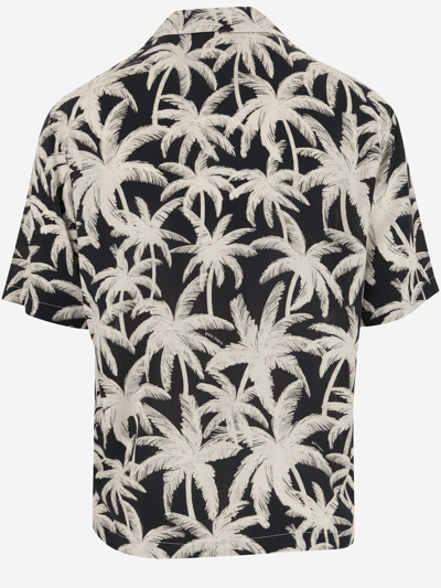 Shop Palm Angels Viscose Palms Shirt In Black