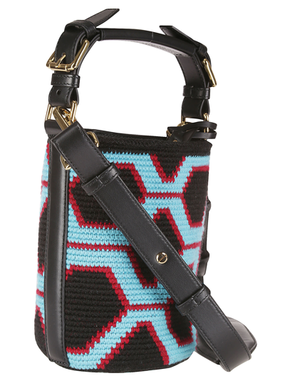 Shop Colville Small Hexagon Cylinder Bag In Turquoise/red/black