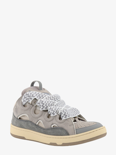 Shop Lanvin Paris Man Curb Man Grey Sneakers In Gray