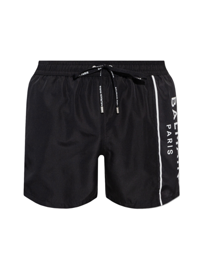 Shop Balmain Logo Swim Shorts