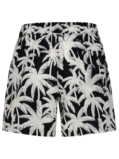Shop Palm Angels Man  'palms' Black Polyester Swimsuit