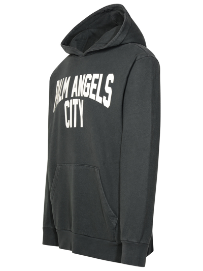 Shop Palm Angels Man Pa City' Delavé Grey Cotton Sweatshirt In Gray