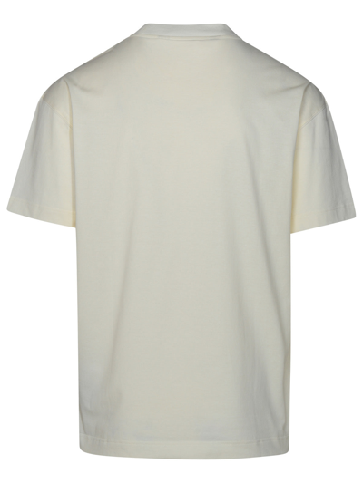 Shop Palm Angels Man  White Cotton T-shirt