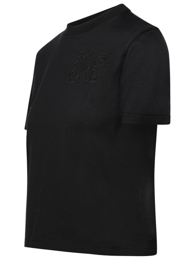 Shop Palm Angels Woman  'monogram' Black Cotton T-shirt