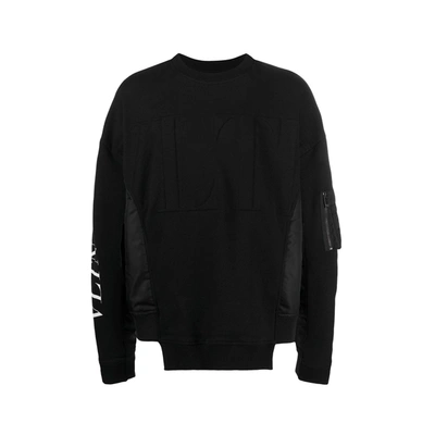 Shop Valentino Vltn Embossed Sweatshirt In Black