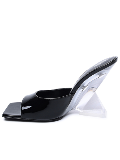 Shop Attico The  Woman The  Black Patent Leather Slippers