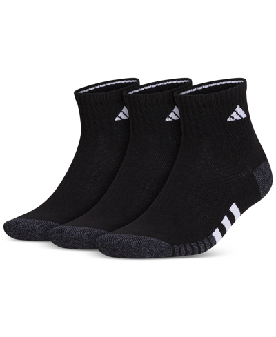 Shop Adidas Originals Men's 3-pk. Cushioned Quarter Logo Socks In Black
