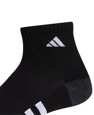 Shop Adidas Originals Men's 3-pk. Cushioned Quarter Logo Socks In Black