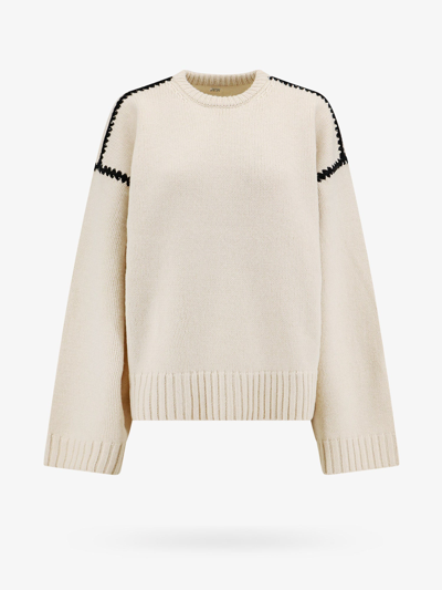 Shop Totême Toteme Woman Sweater Woman Beige Knitwear In Cream