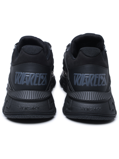 Shop Versace Uomo Black Fabric Blend Sneakers