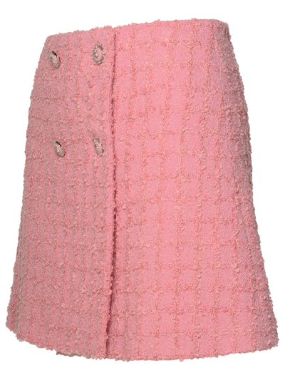 Shop Versace Woman  Pink Virgin Wool Blend Skirt