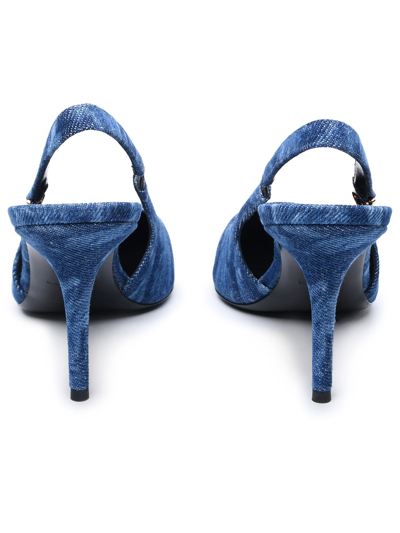 Shop Versace Sling Back In Light Blue Jeans Woman