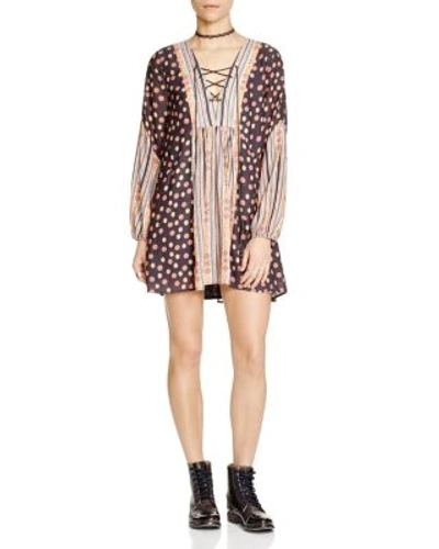 Free People 'rain Shine' Lace-up Swing Dress In Black | ModeSens