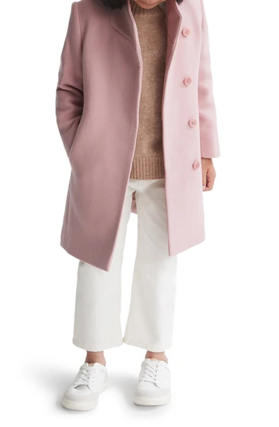 Shop Reiss Kids' Mia Wool Blend Trench Coat In Pink