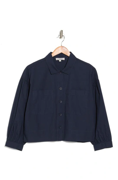 Shop Habitual Cotton Button-up Shirt In Midnight