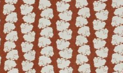 Shop Treasure & Bond Print Linen Blend Camp Shirt In Rust- Ivory Azorical Leaf