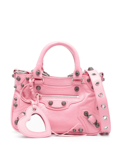 Shop Balenciaga Pink Neo Cagole Xs Tote Bag