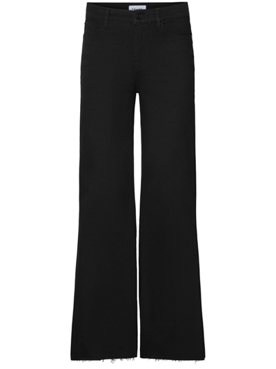 Shop Frame Weite Le Palazzo High-rise-jeans In Black
