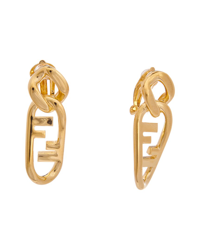 Shop Fendi O'lock Earrings In Gold