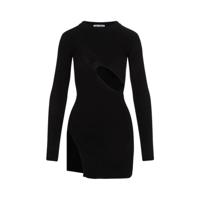 Shop Attico The   Viscose Mini Dress In Black