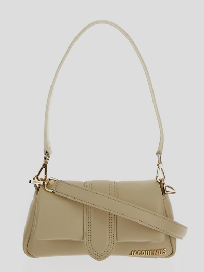 Shop Jacquemus Mini Puffed Flap Shoulder Bag In Beige