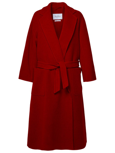 Shop Max Mara Belted Long In Red