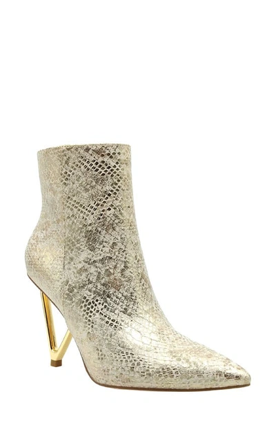 Shop Ninety Union Gia Triangle Heel Bootie In Gold