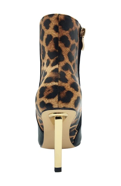 Ninety Union Women's Short Booties On A Architectural Heel In Black Leopard