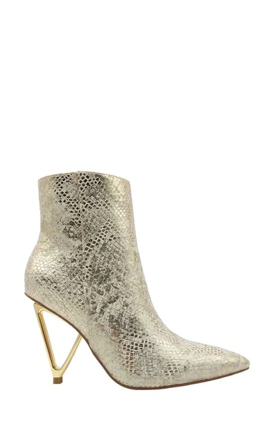 Shop Ninety Union Gia Triangle Heel Bootie In Gold