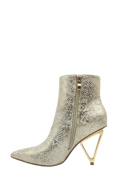 Shop Ninety Union Gia Triangle Heel Bootie In Gold