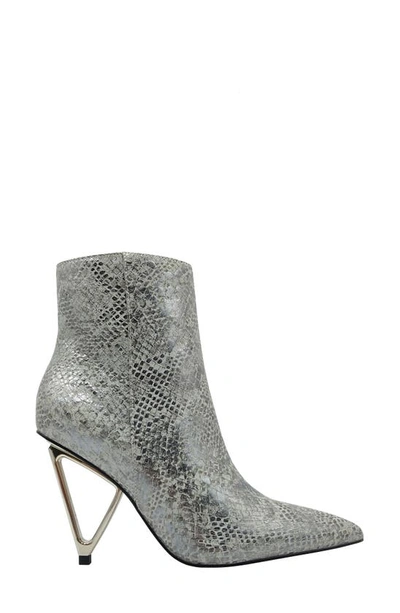 Ninety Union Gia Triangle Heel Bootie In Silver