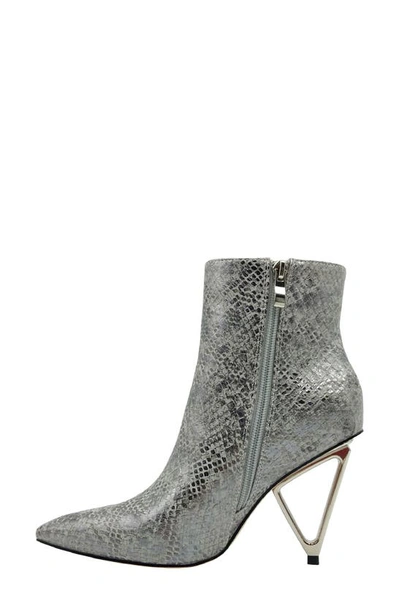 Ninety Union Gia Triangle Heel Bootie In Silver