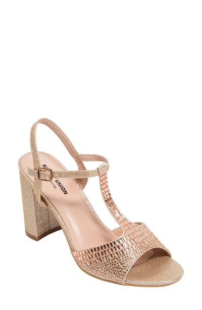 Shop Ninety Union Alexa Embellished T-strap Sandal In Gold