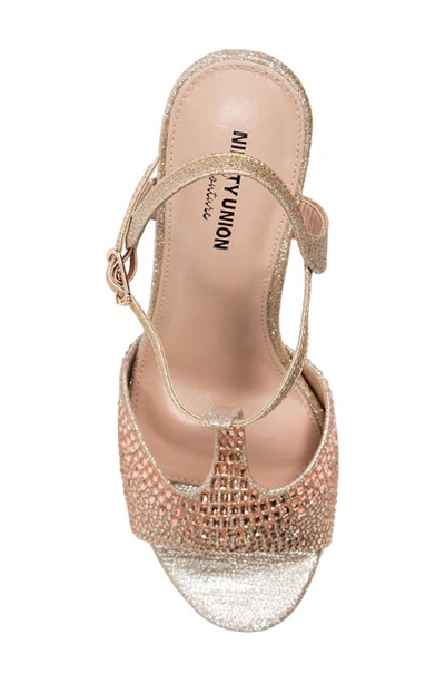Ninety Union Alexa Embellished T-strap Sandal In Gold