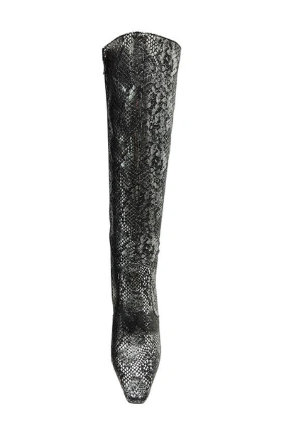 Ninety Union Viva Snake-embossed Knee High Boot In Black Snake
