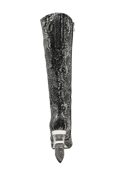 Ninety Union Viva Snake-embossed Knee High Boot In Black Snake