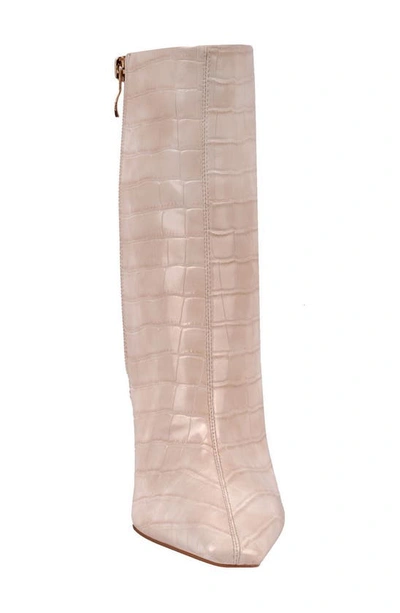 Ninety Union Women's Via Short Pointed Toe Croco Booties In Ivory