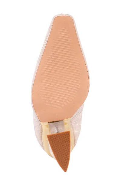 Ninety Union Women's Via Short Pointed Toe Croco Booties In Ivory
