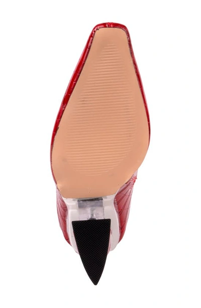 Ninety Union Women's Via Short Pointed Toe Croco Booties In Red