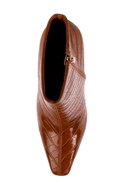 Ninety Union Women's Via Short Pointed Toe Croco Booties In Cognac