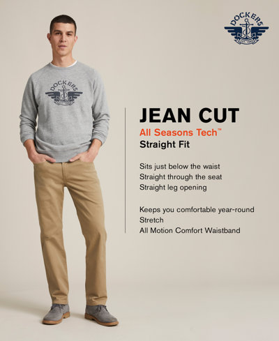 Shop Dockers Men's Jean Cut Straight-fit All Seasons Tech Khaki Pants In Burma Grey