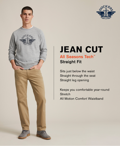 Dockers Men's Jean Cut Straight-fit All Seasons Tech Khaki Pants In Burma Grey